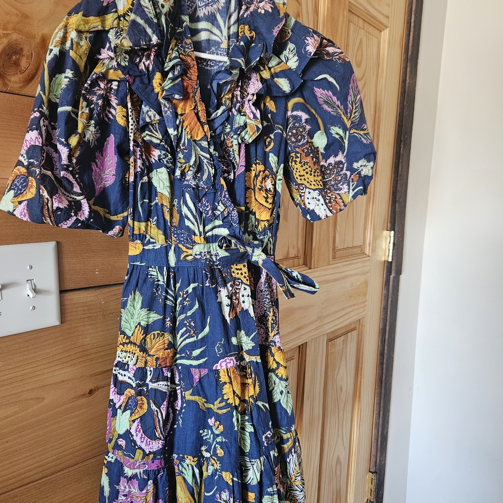 Floral Ruffle Wrap Dress